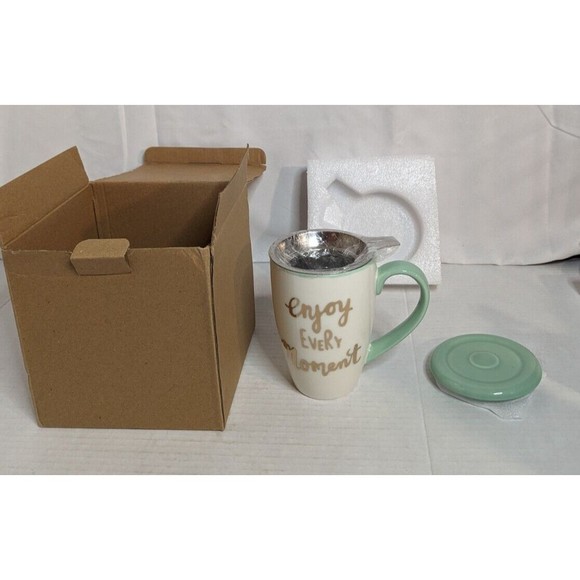 Ceramic Tea Mug with Infuser and Lid, SIDUCAL 16 OZ Tea Cups Teaware with Filter - Picture 1 of 2